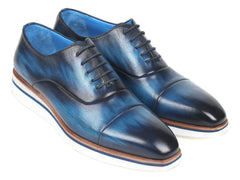 Paul Parkman Men's Smart Casual Leather Oxfords, Blue