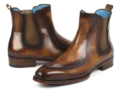 Paul Parkman Men's Brown Handpainted Chelsea Boots