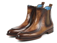 Paul Parkman Men's Brown Handpainted Chelsea Boots