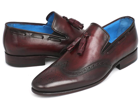 Paul Parkman Men's Wingtip Tassel Loafers - Bordeaux