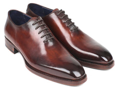 Paul Parkman Goodyear Welted Wholecut Oxfords, Hand-Painted Brown
