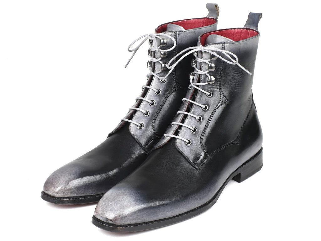 Paul Parkman Men's Gray Burnished Leather Lace-Up Boots – Styles By Kutty