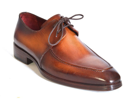 Paul Parkman Brown Leather Apron Derby Shoes