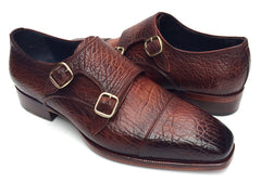 Paul Parkman Double Monkstraps Brown Leather Upper & Leather Sole