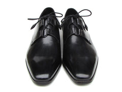 Paul Parkman Men's Ghillie Lacing Plain Toe Black Shoes