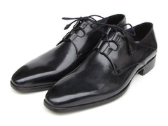 Paul Parkman Men's Ghillie Lacing Plain Toe Black Shoes