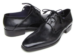 Paul Parkman Men's Ghillie Lacing Plain Toe Black Shoes