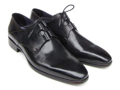 Paul Parkman Men's Ghillie Lacing Plain Toe Black Shoes