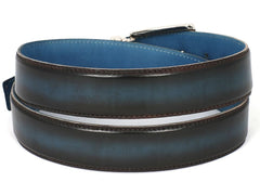 Paul Parkman Men's Leather Belt Dual Tone Brown & Blue