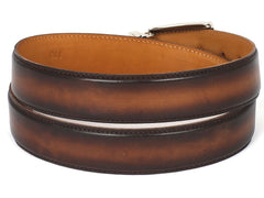 Paul Parkman Leather Belt Hand-Painted Brown and Camel