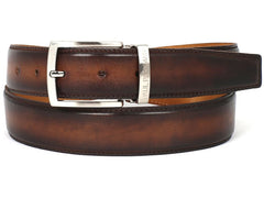 Paul Parkman Leather Belt Hand-Painted Brown and Camel