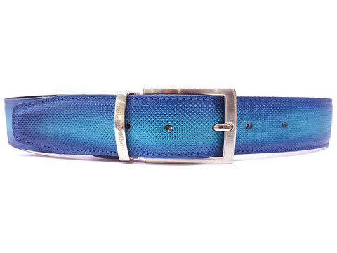 Paul Parkman Men's Perforated Leather Belt Turquoise