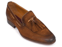 Paul Parkman Men's Suede Tassel Loafer - Antique Brown