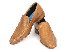 Paul Parkman Perforated Leather Loafers - Beige