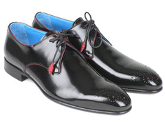 Paul Parkman, Medallion Toe, Black Derby Shoes