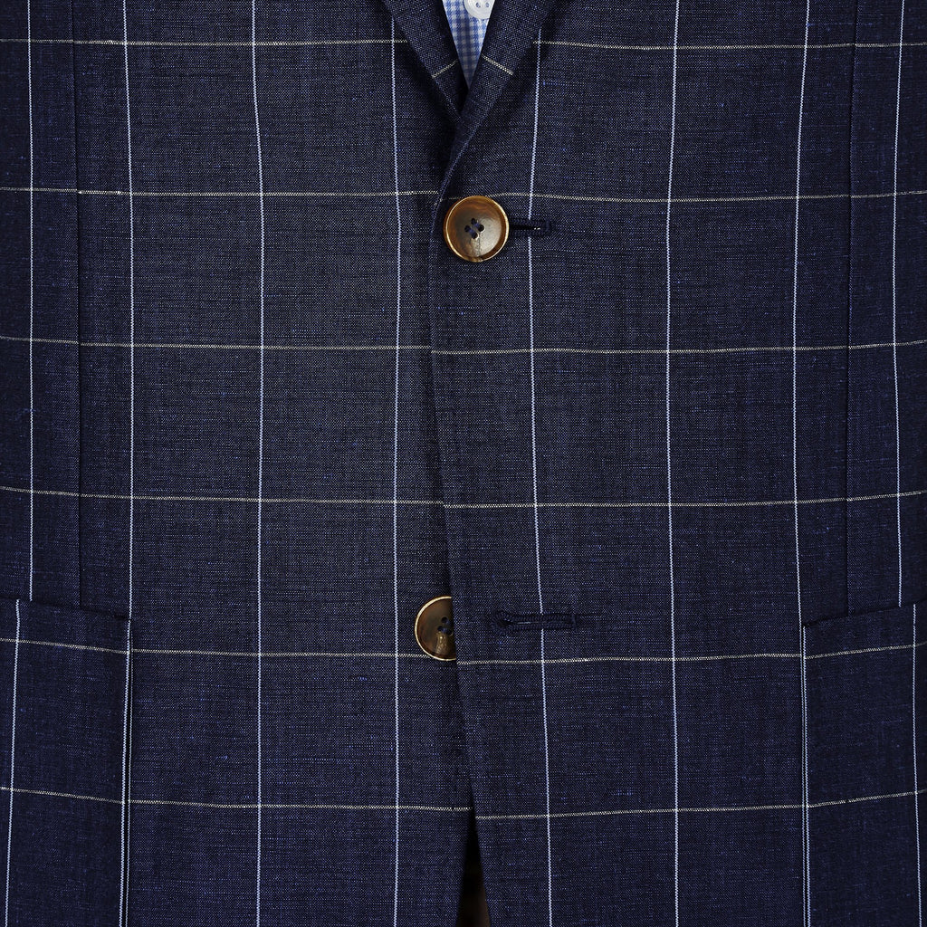 Blue Windowpane - 55% Wool 45% Linen – Styles By Kutty
