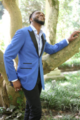 Blue Tuxedo/Dinner Jacket - Super 130s, 100% Wool
