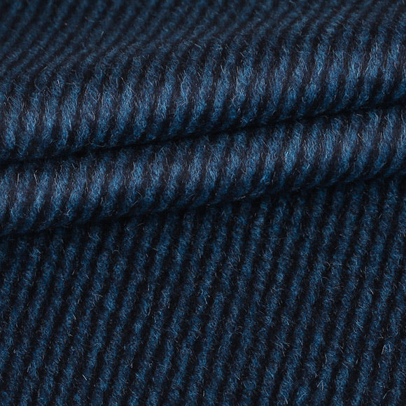Custom Overcoat - Blue w/ Black Pinstripes