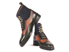 Paul Parkman Men's Three-Tone Wingtip Boots