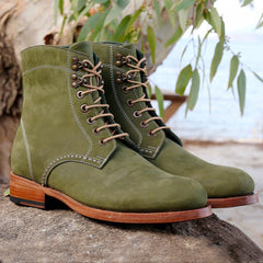 Paul Parkman Men's Boots Nubuck Boots, Green